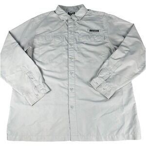 Habit Shirt Mens L Gray Long Sleeve Vented Fishing Solar Factor 40 UPF Hiking